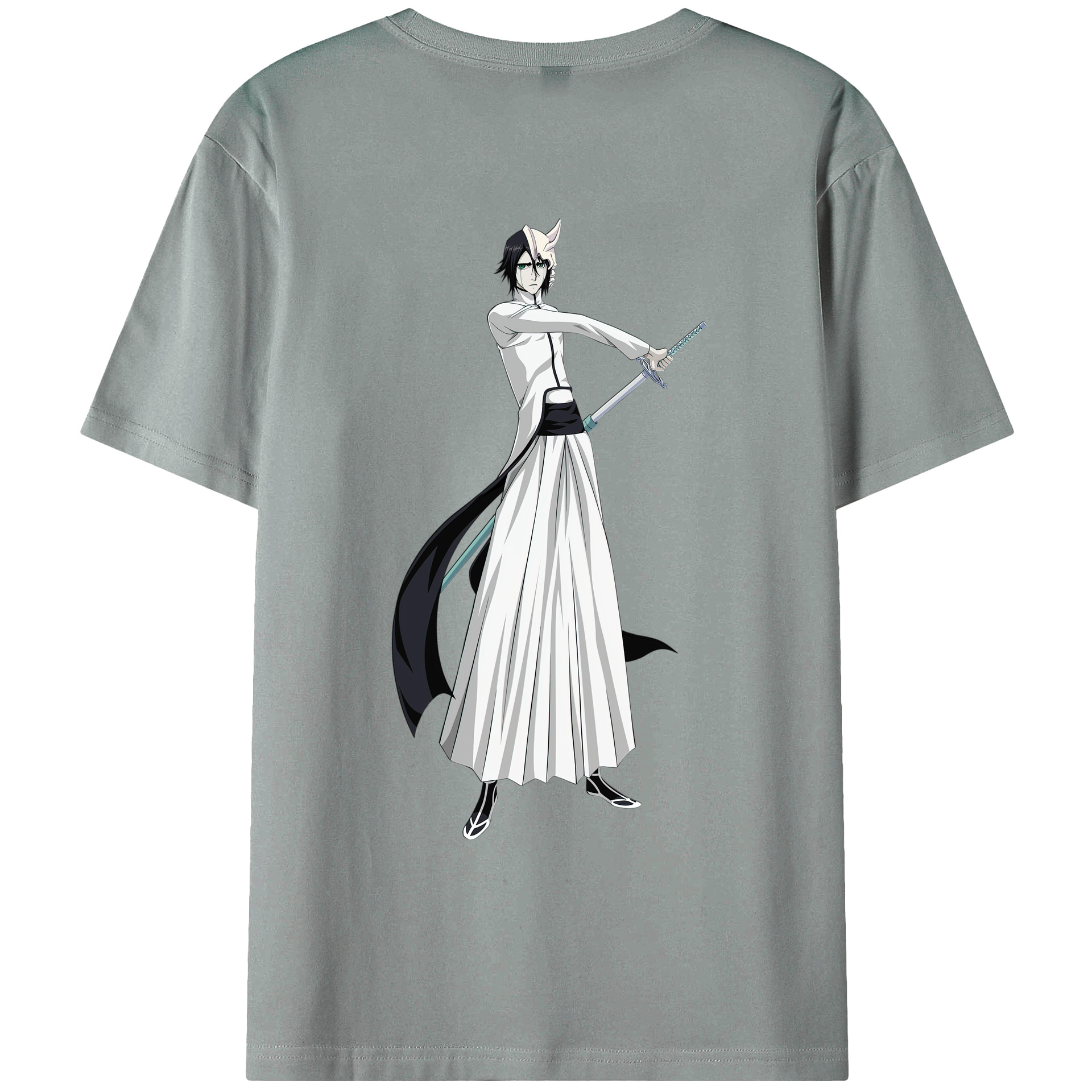 （画像用） ブリーチ ウルキオラ·シファー BLEACH Ulquiorra cifer 綿100％ メンズ半袖Tシャツ（バックプリント） 通気性